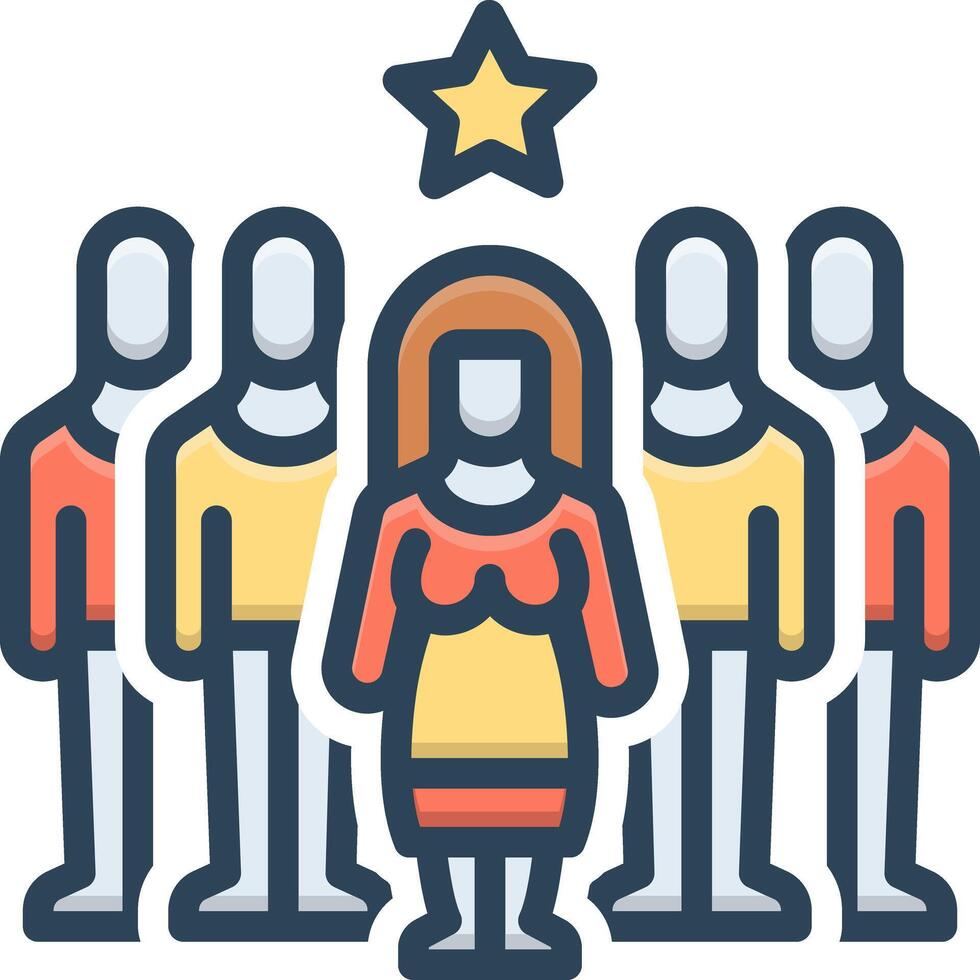 Color icon for leadership vector