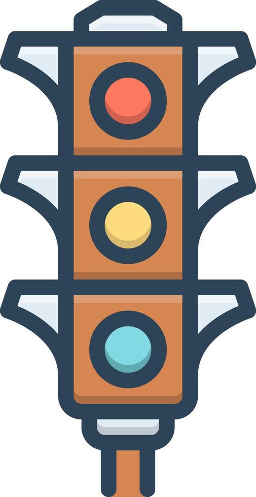 Color icon for traffic light vector