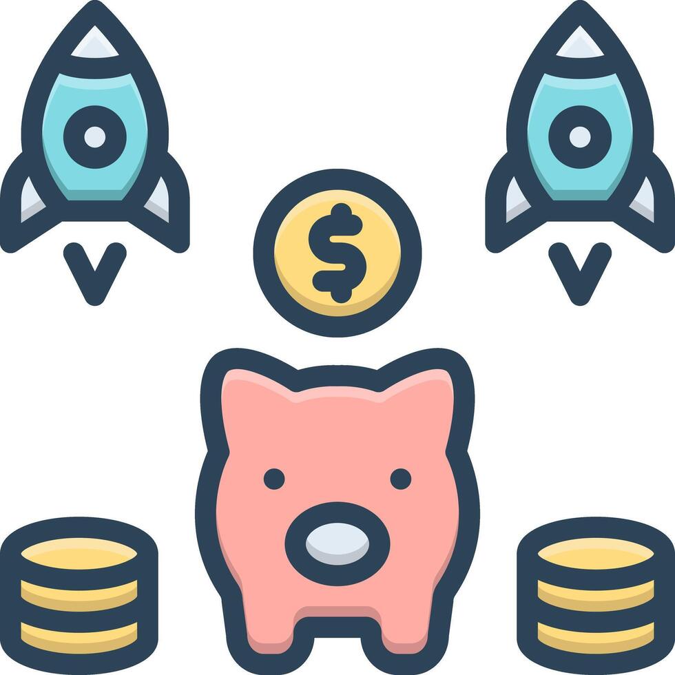 Color icon for fundraising vector