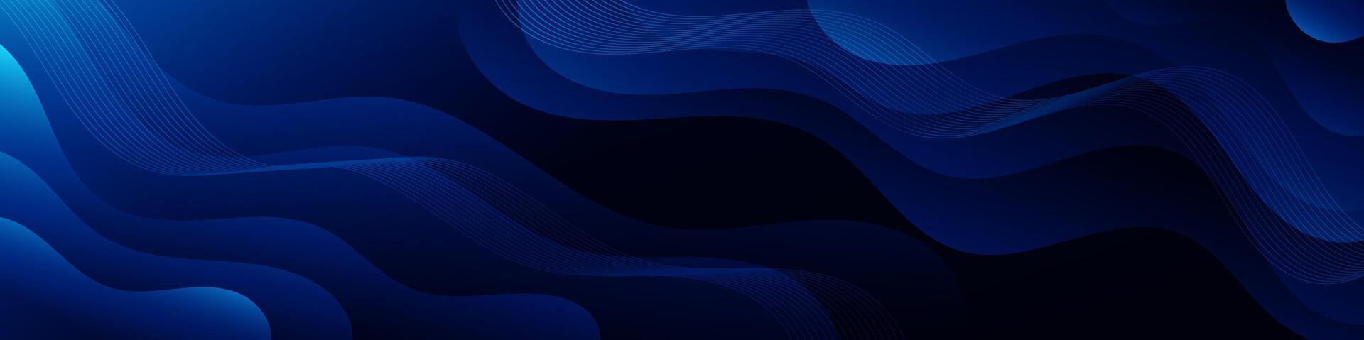 Elegant dark blue wave gradient background, ideal for creating sophisticated visuals in social media, ads, and presentations vector
