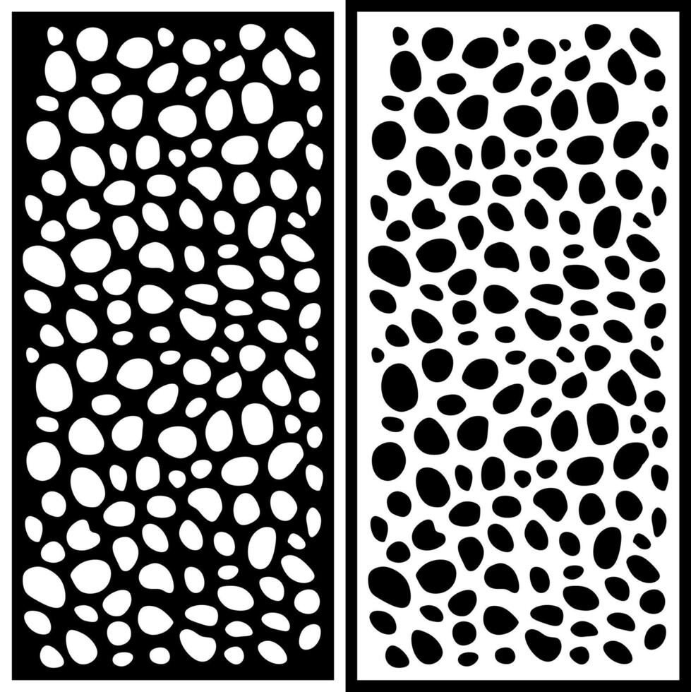 Black and white abstract stone motif laser cutting vector