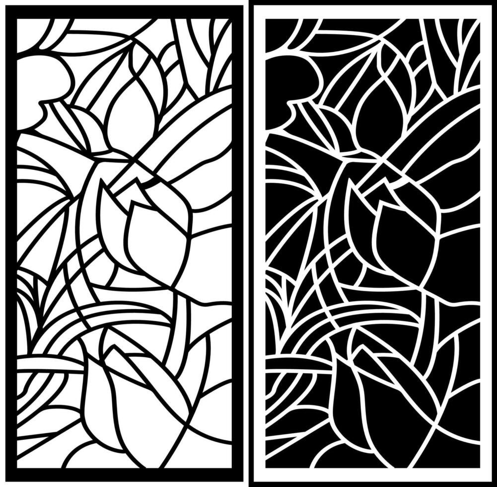 laser cutting black and white panel stripe pattern vector