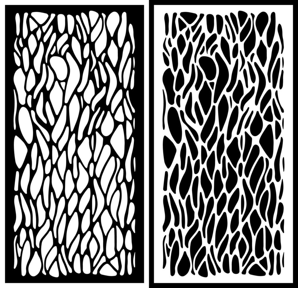 Black and white abstract stone motif laser cutting vector