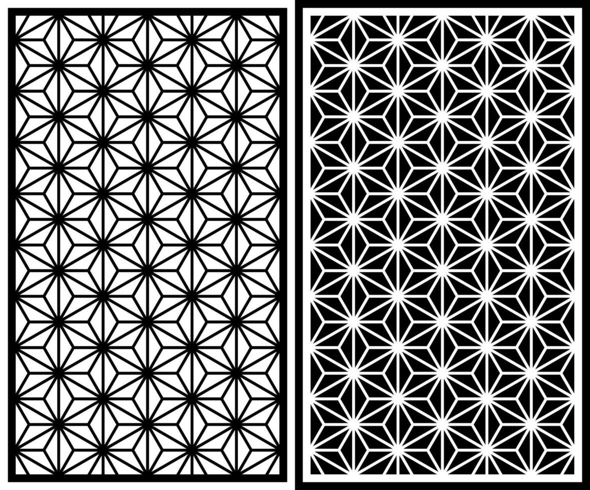 Black and white abstract triangle motif laser cutting vector