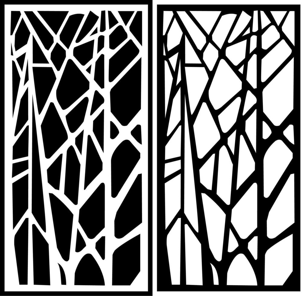 Black and white abstract tree trunk motif laser cutting vector