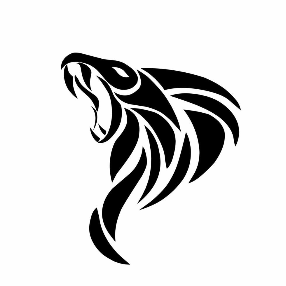 graphic illustration of tribal art design cobra head vector