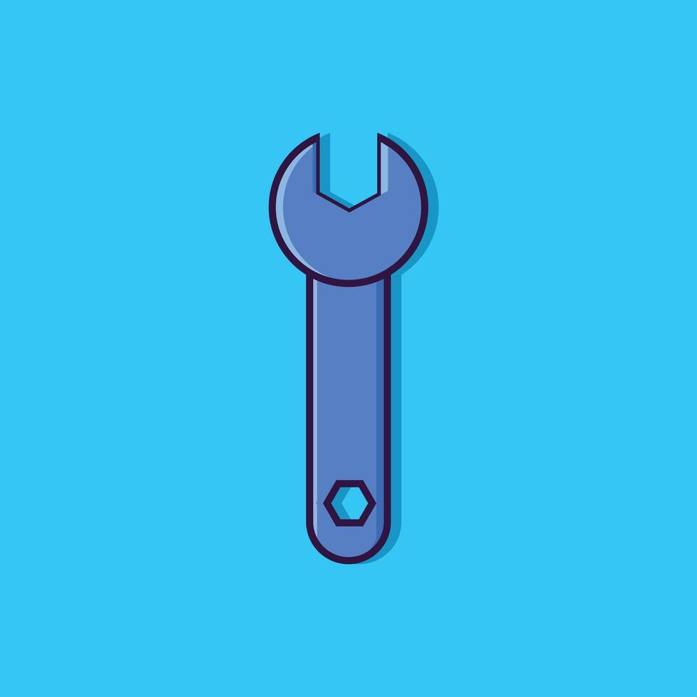 Wrench icon Illustration Isolated Labor Day elements design on a blue background. vector