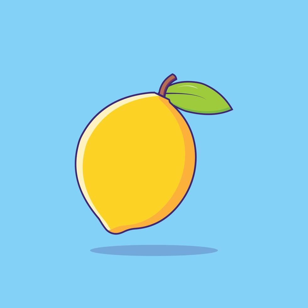 Lemon Illustration Icon Fruit Object clipart lemon cartoon concept Isolated artwork vector