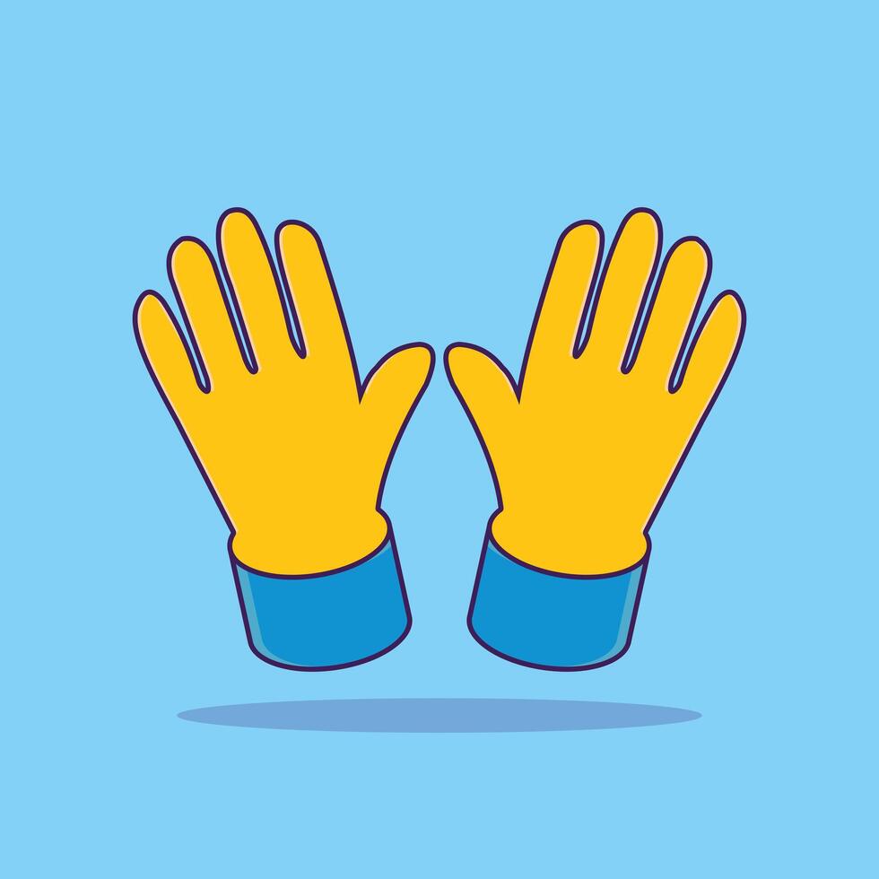 Hand Gloves Illustration Isolated cartoon icon Hand Gloves sticker elements design vector