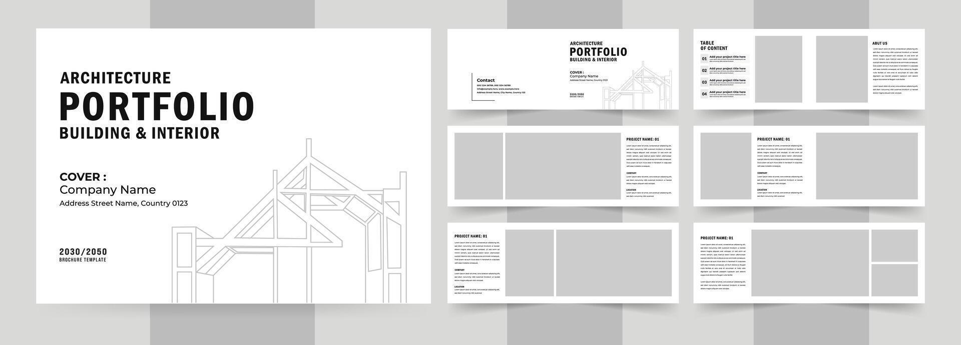 Landscape Architecture Portfolio Magazine Design, a4 standard size print ready brochure template vector