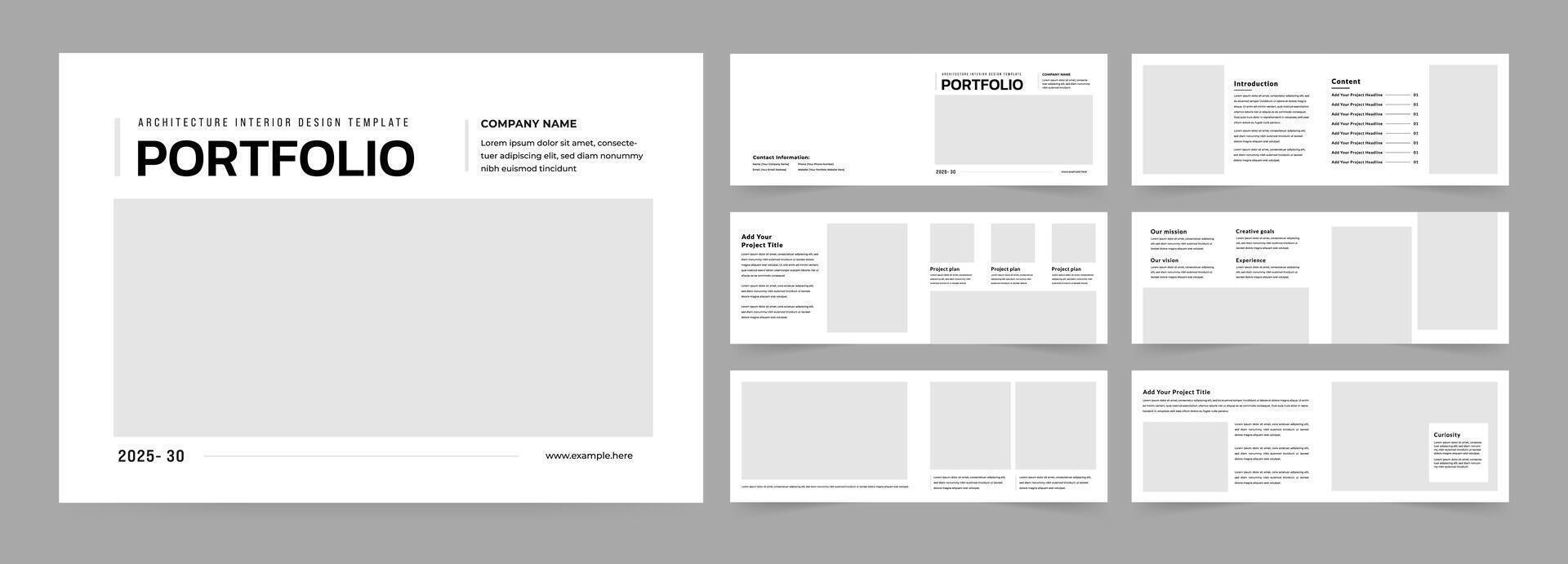 Landscape architects Portfolio Booklet template, White Portfolio Layout vector