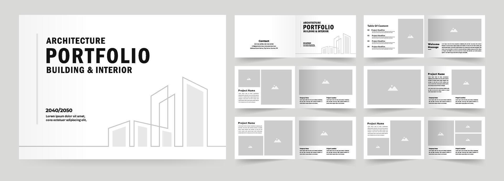 Landscape architecture Portfolio Brochure Template vector