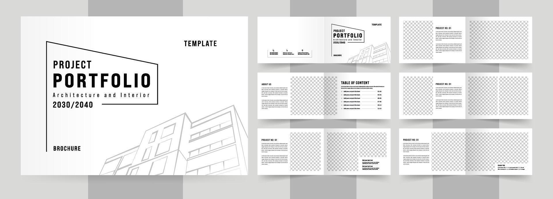 Landscape architecture Portfolio Template, a4 standard size print ready brochure template vector