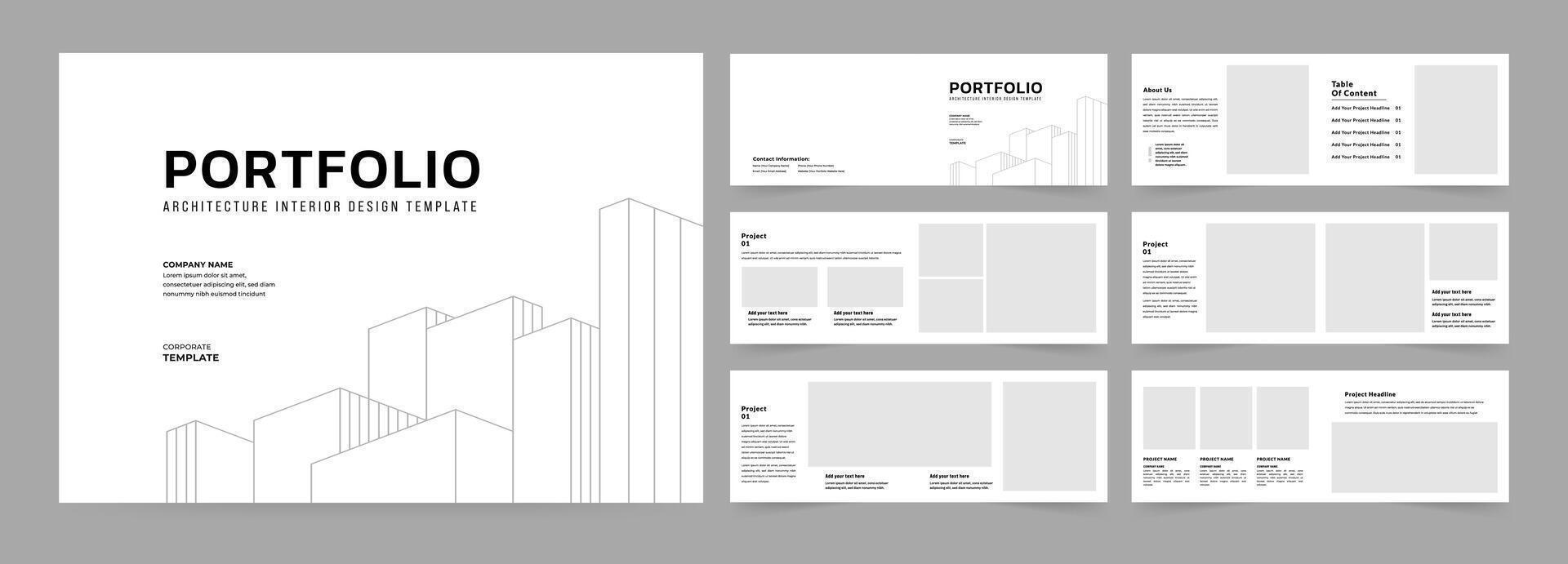 Landscape Architecture portfolio or portfolio layout template design vector