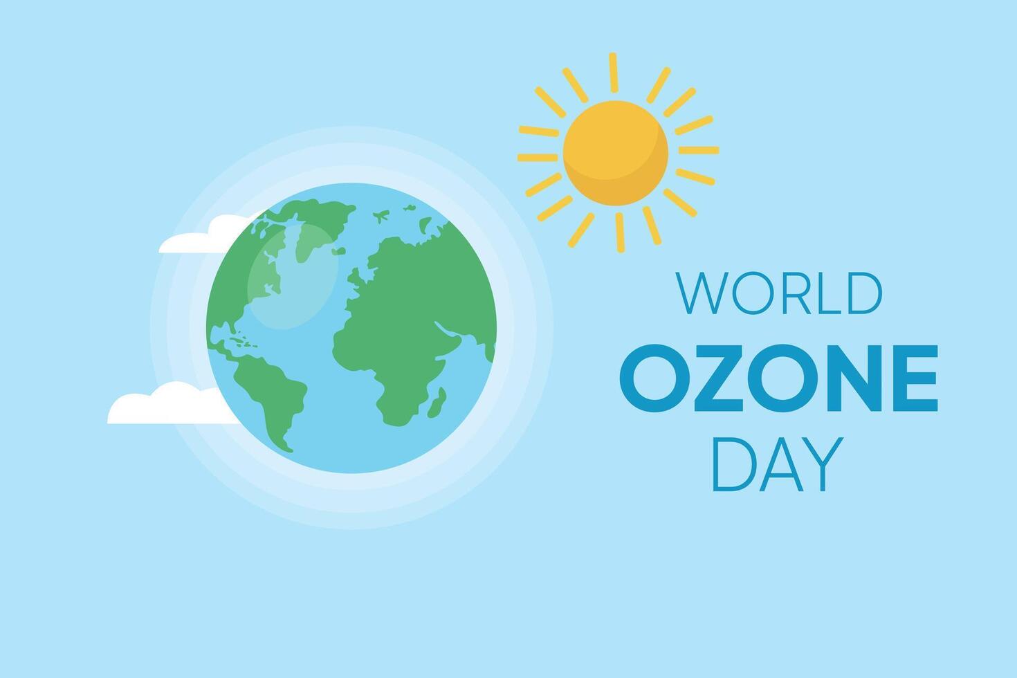 World Ozone Day concept. Colored flat illustration isolated. vector