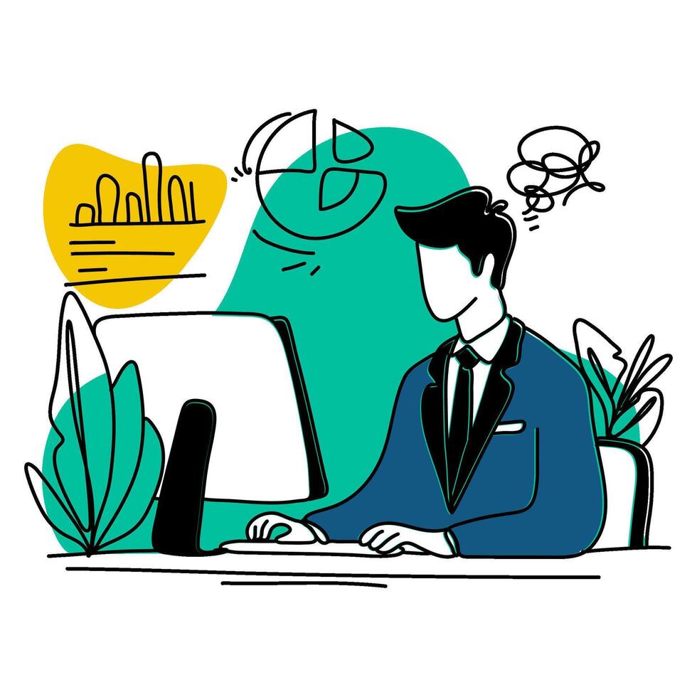 Transform the way you communicate with employees with our unique flat illustrations that leave a lasting impression vector