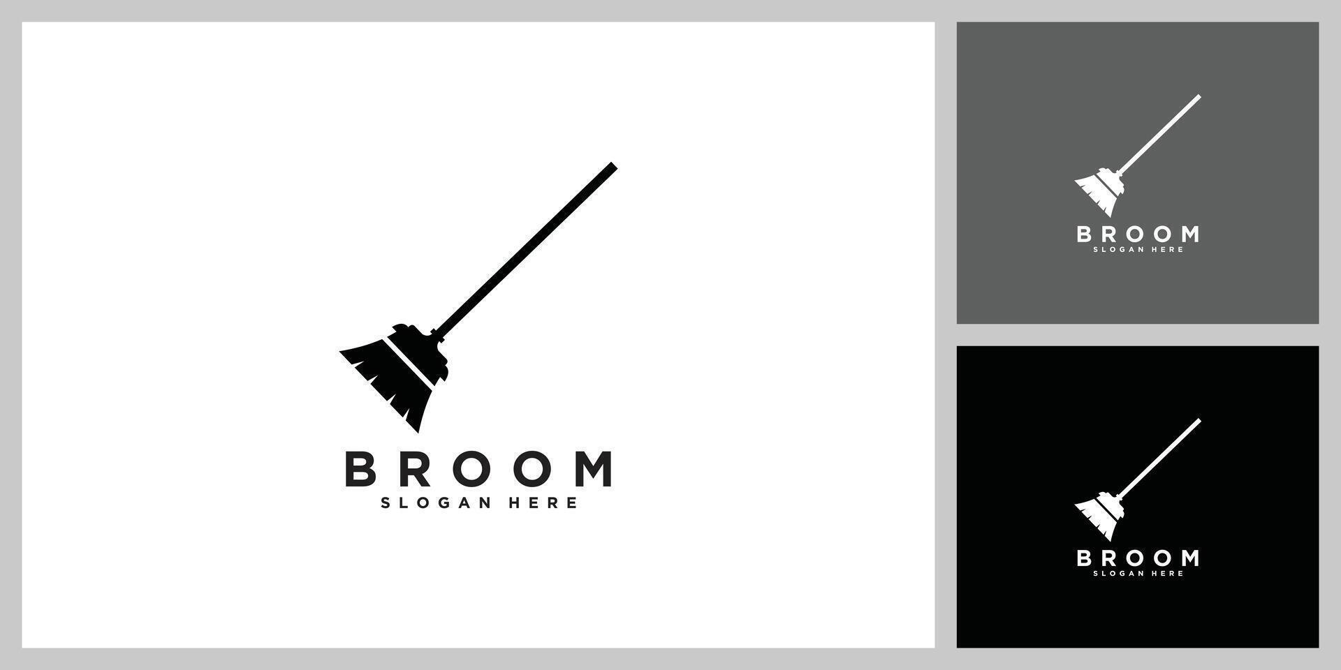 silhouette broom design template vector