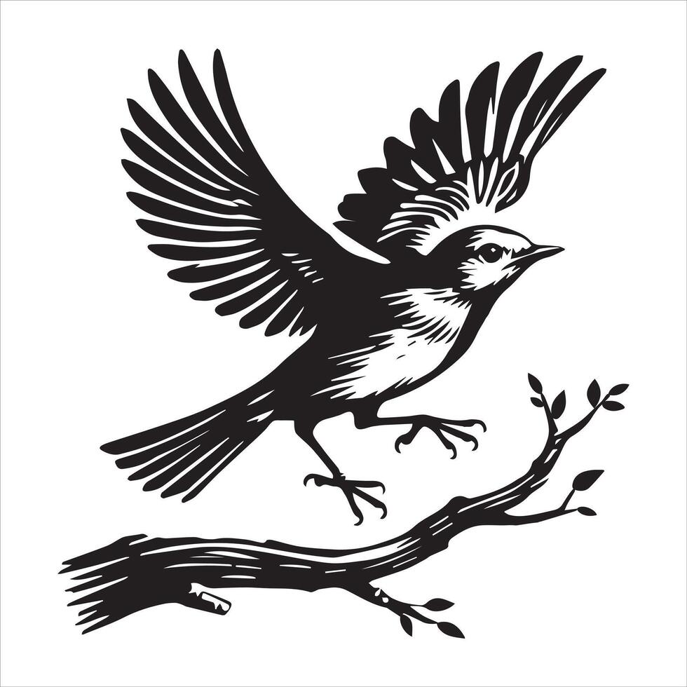 Eastern Bluebird Clipart - Sialia sialis silhouette - Eastern Bluebird taking off illustration vector
