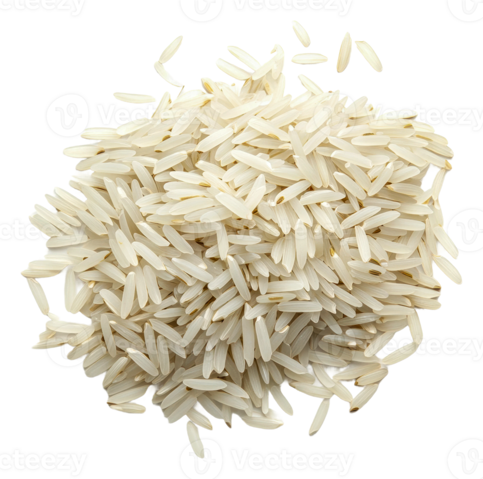 White rice grains on a clean surface, cut out - stock . png