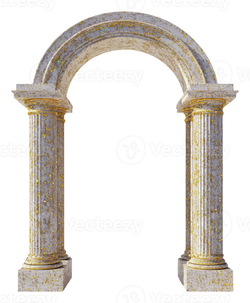 Majestic stone arch in classical style, cut out - stock . png
