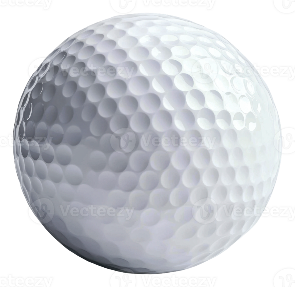 White golf ball on a plain background, cut out - stock . png