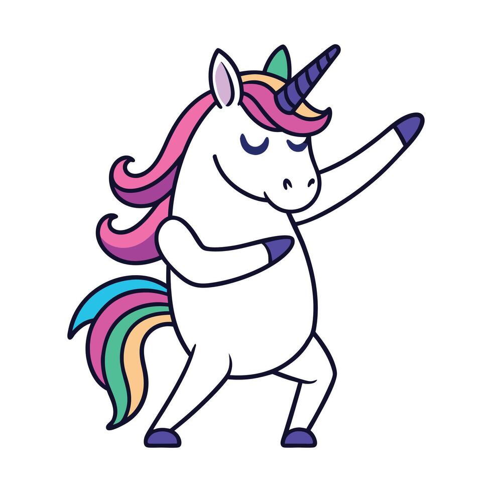 Cute Unicorn Clipart, a confident unicorn dabbing illustration vector