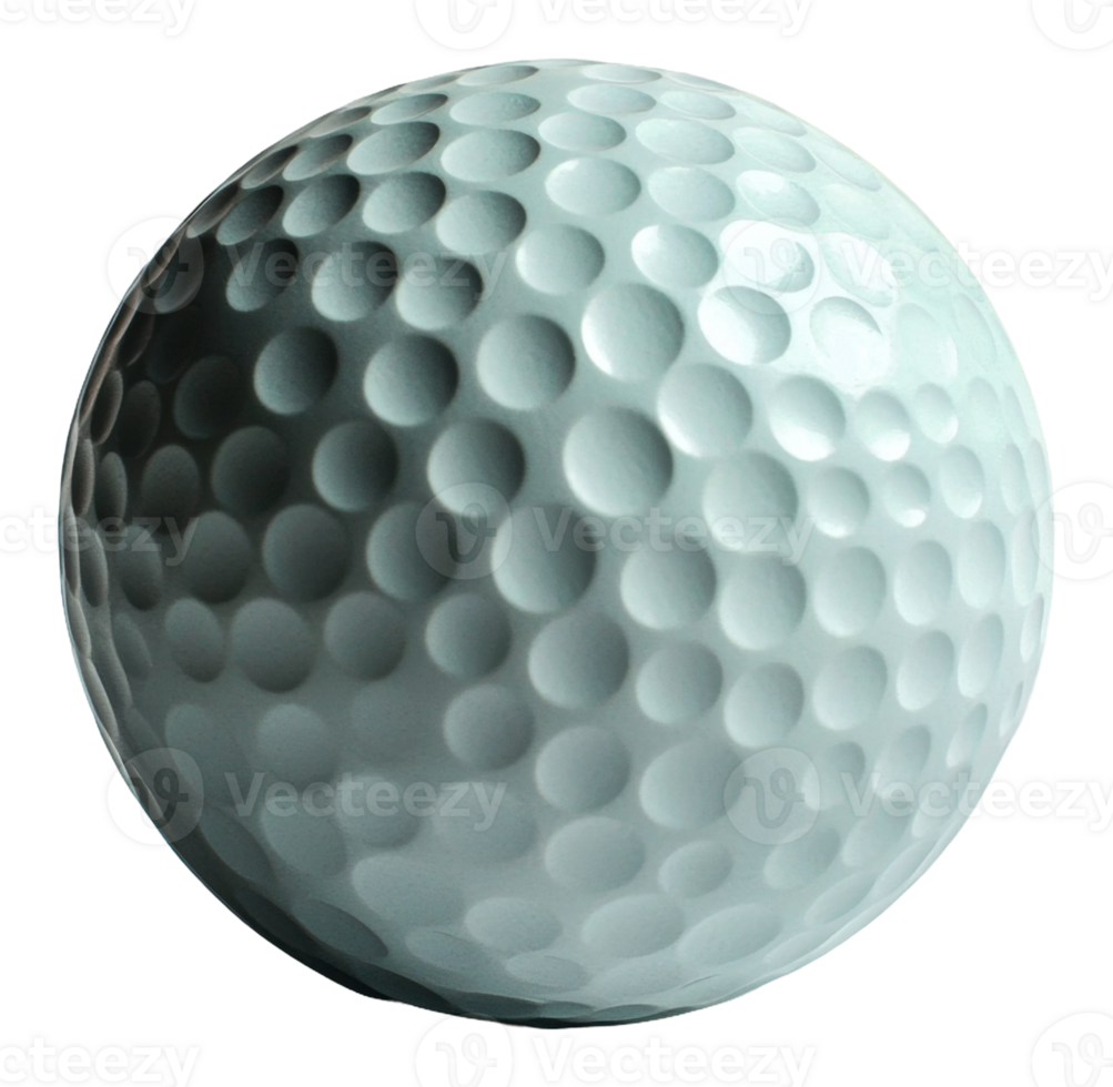 Textured golf ball on a plain surface, cut out - stock . png