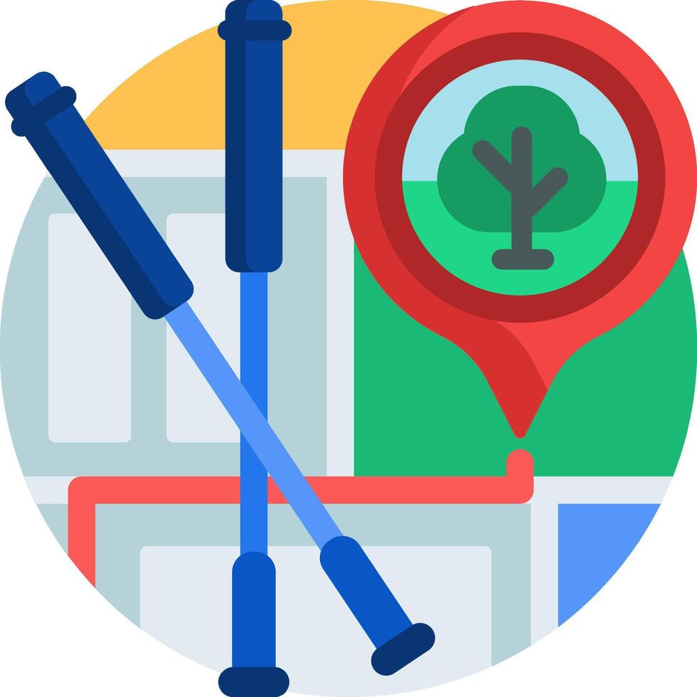 trekking pole illustration design vector