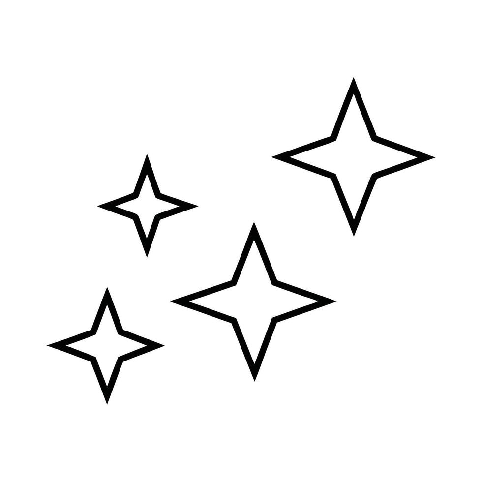 Sparkling Stars - Sparkle silhouette - Star clipart - Sparkle illustration vector