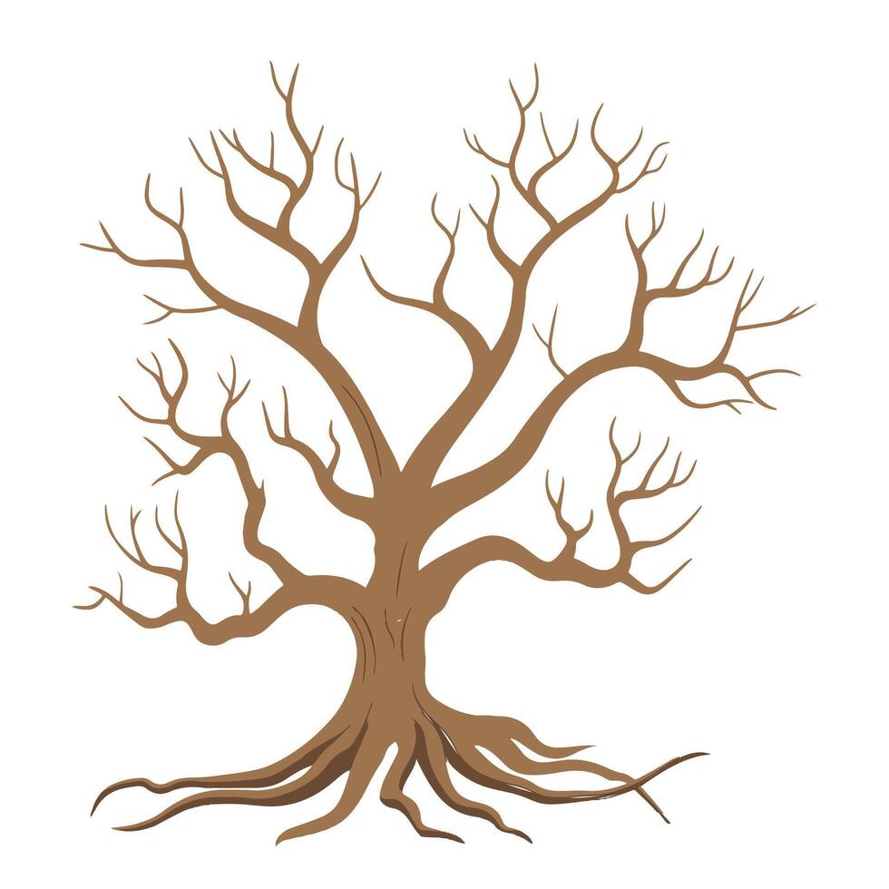 Tree Branch isolated, Tree Clipart, Tree logo, Tree with root illustration vector
