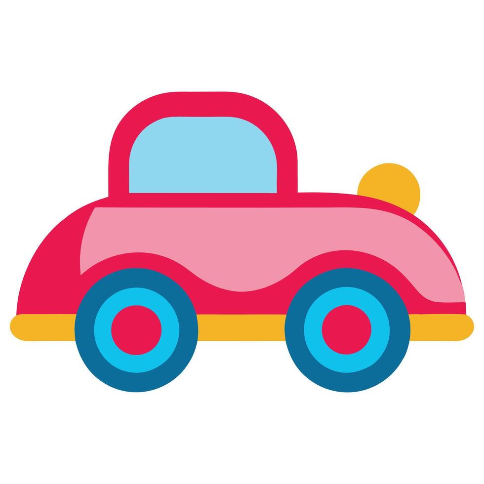 Kids Toy Clipart, a simple baby car toy Illustration vector