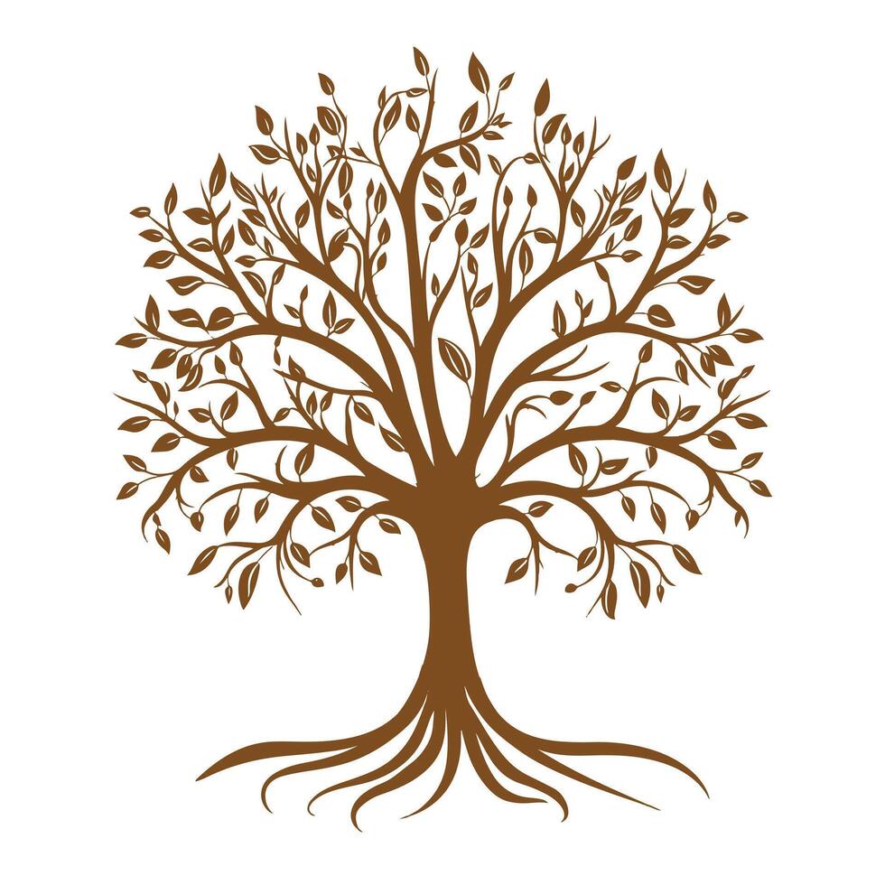 Tree Branch isolated, Tree Clipart, Tree logo, Tree with root illustration vector