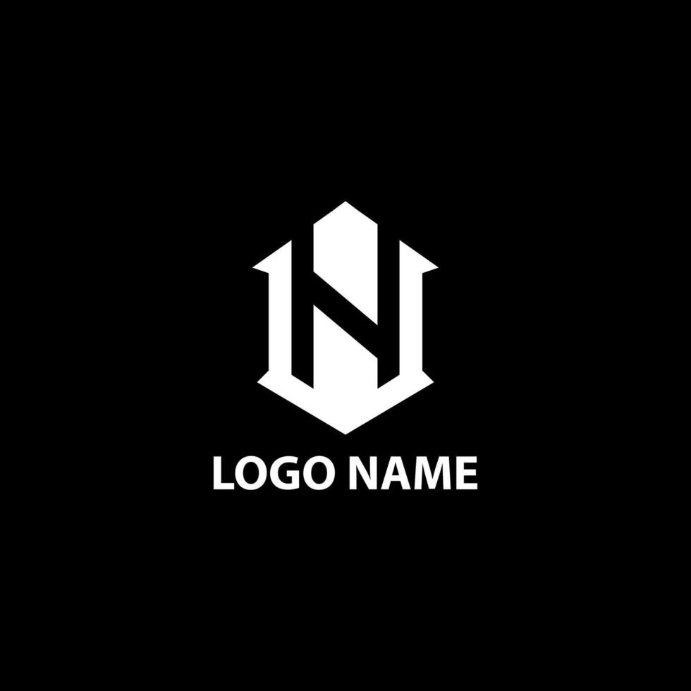initial NW modern logo design vector