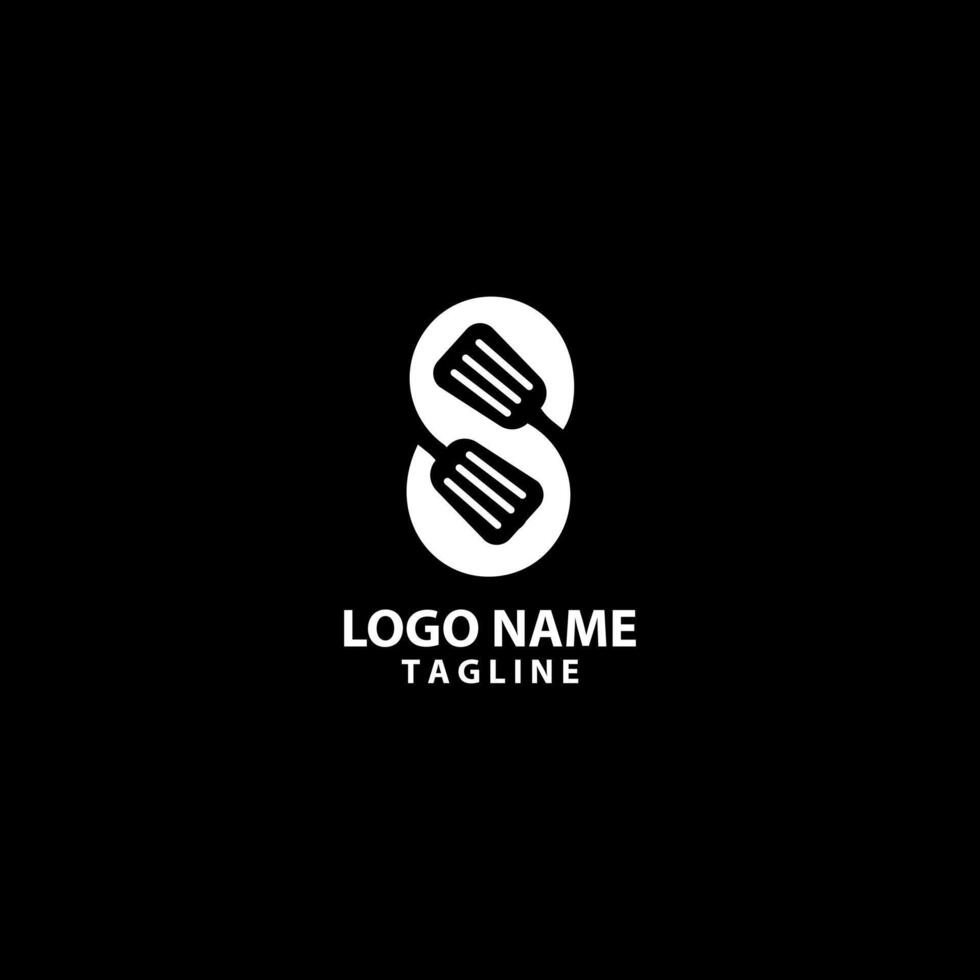 letter S spatula logo design vector