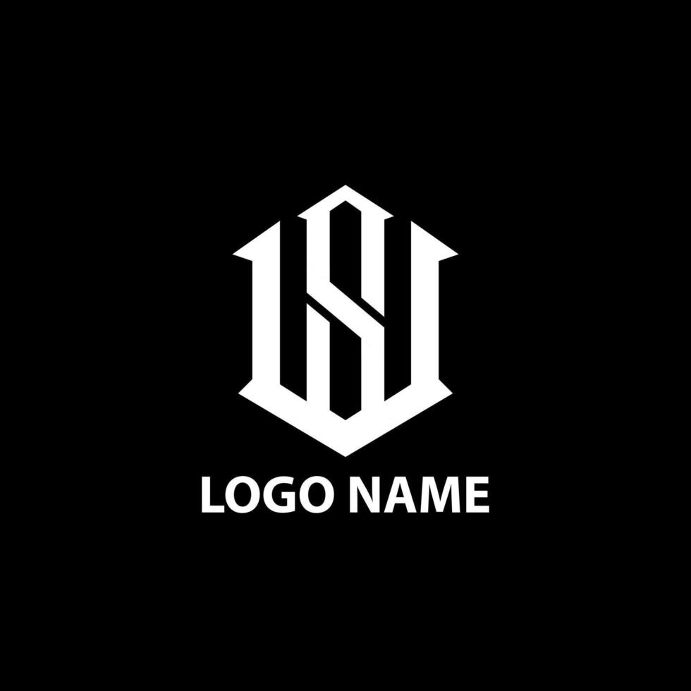 initial SW modern logo design vector