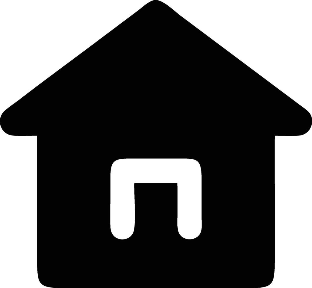 a black and white house icon with a white arrow vector