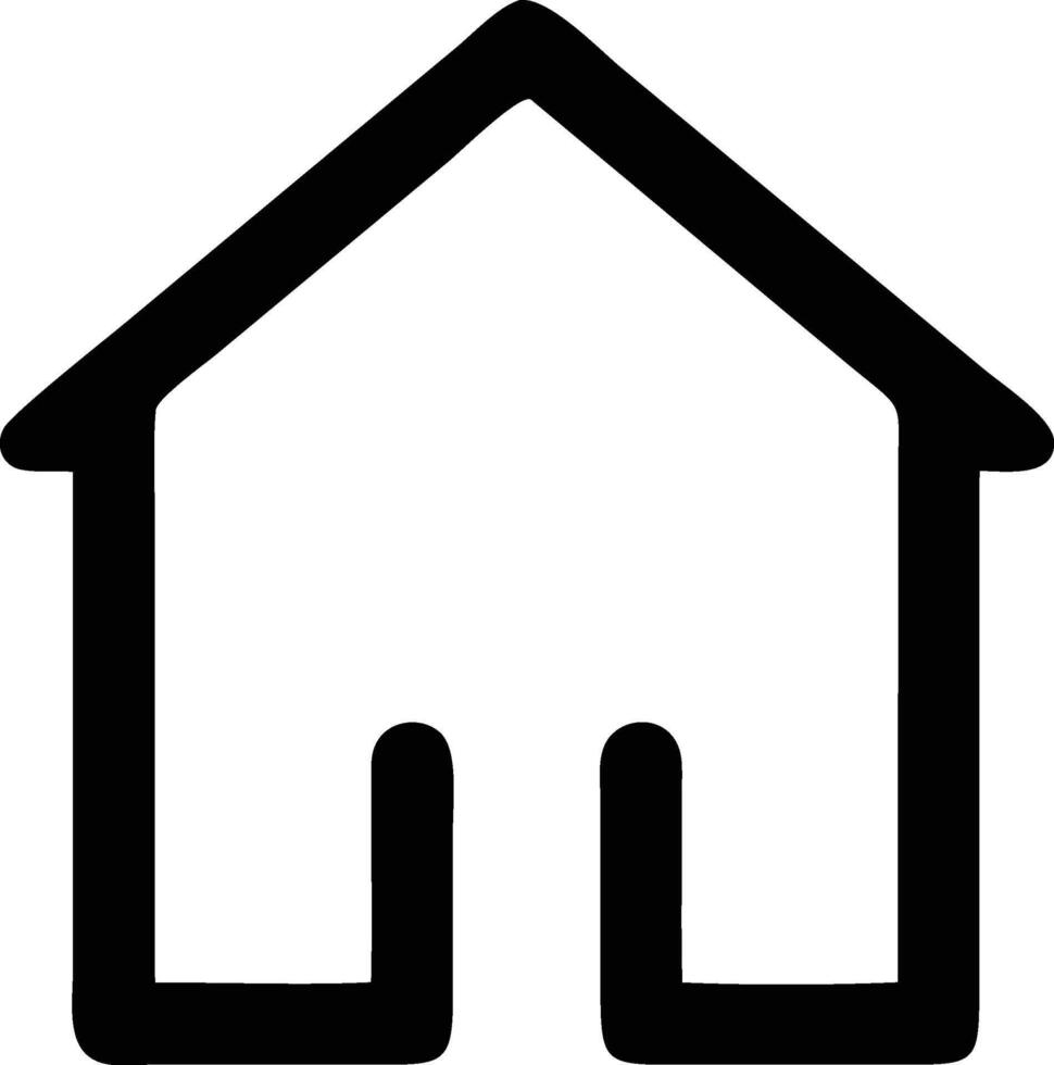 house icon in black and white vector