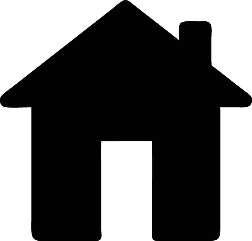 house icon with a chimney and roof vector