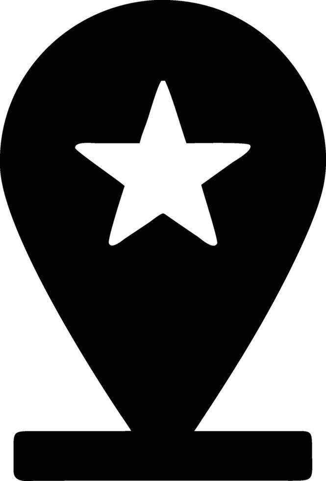 a black and white pin with a star on it vector