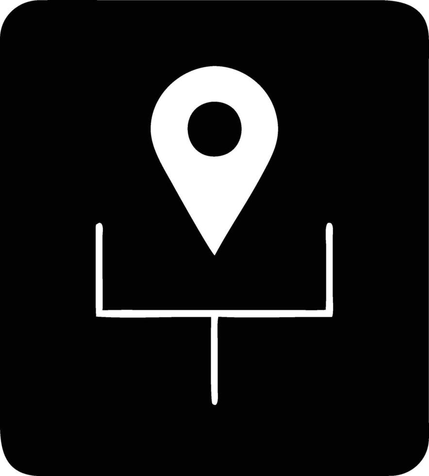 a black and white pin with a location marker vector