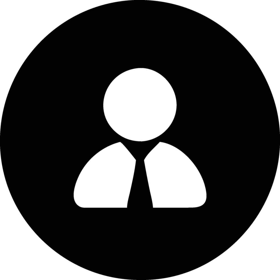 a black and white icon of a person in a tie vector