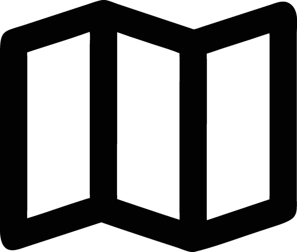 a black and white icon of a map vector