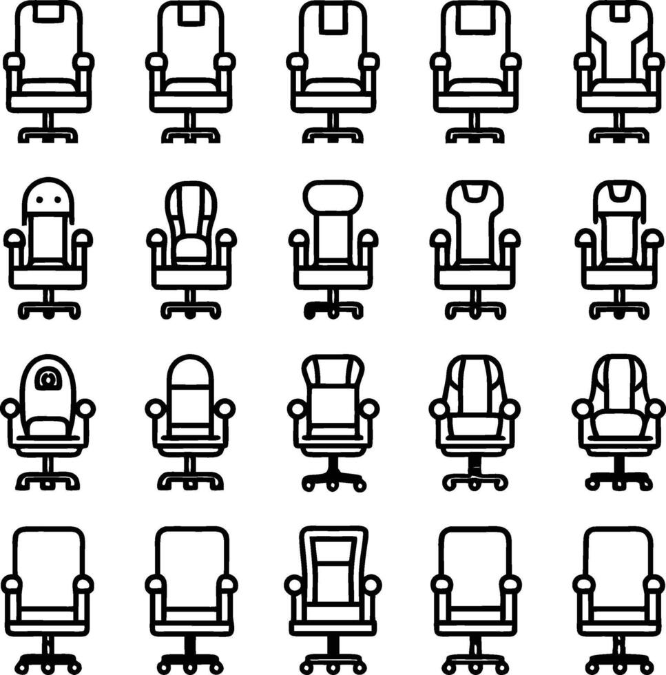 office chair icon set illustration vector