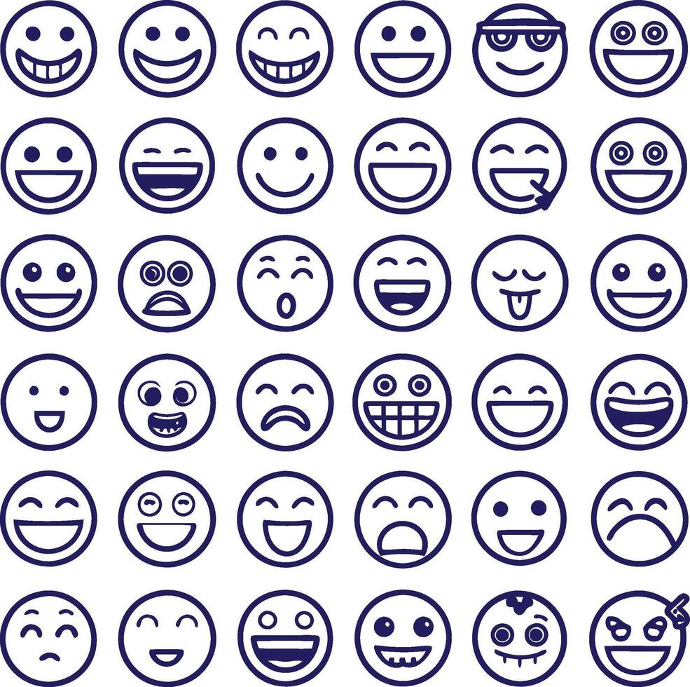 a set of emoticons with different expressions vector