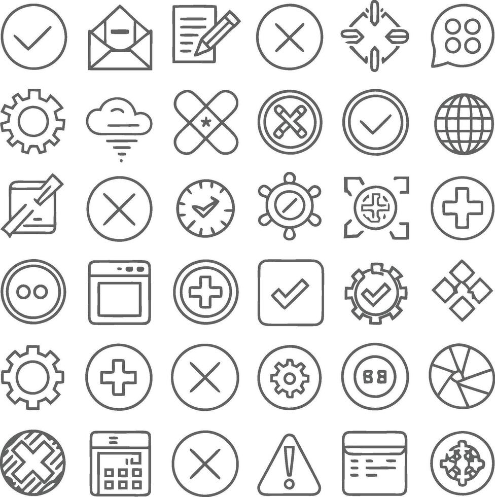 a set of icons that include various types of items vector