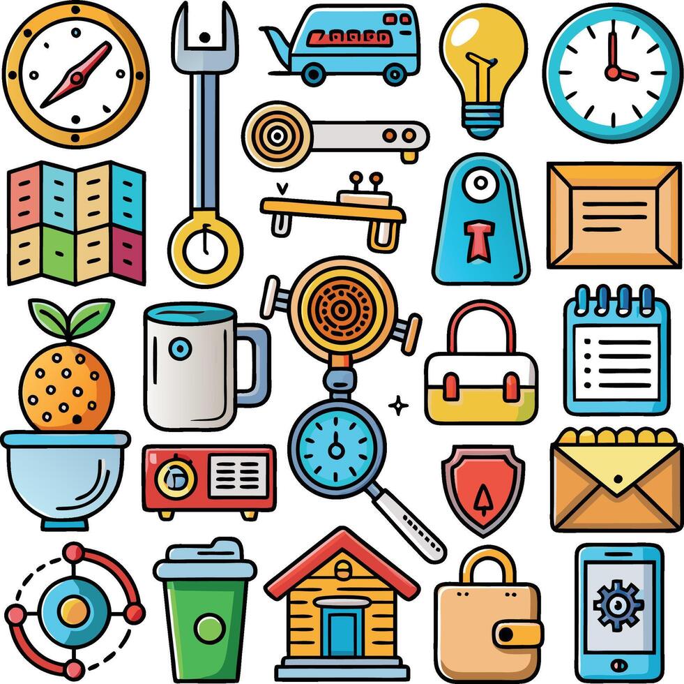 a collection of icons for business and business related items vector
