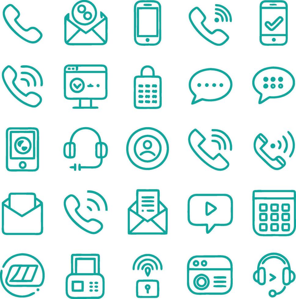 a set of icons for phone, phone, and other devices vector
