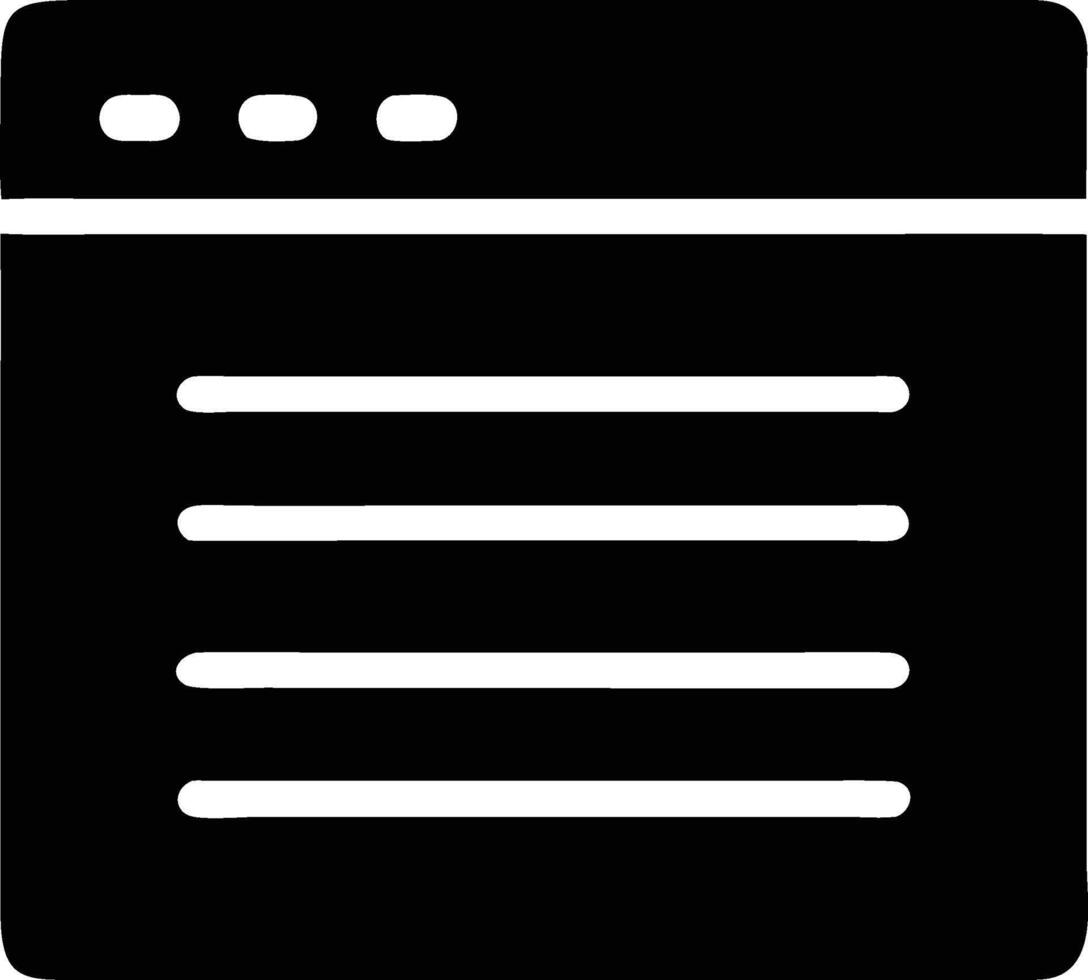 a black and white icon of a web page vector