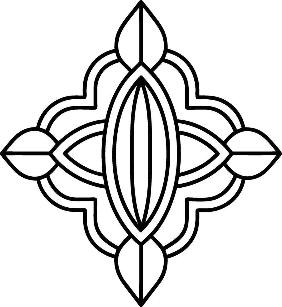 a black and white drawing of a decorative design vector