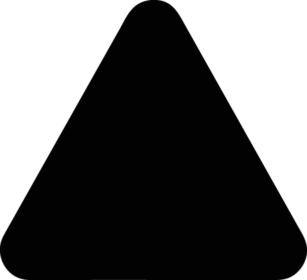 a black triangle with a white background vector